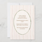 Silly Goose Baby Shower Invite Pink Stripe Kaart (Achterkant)