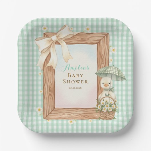 Silly Goose Baby Shower Papieren Bord (Voorkant)