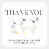Silly Goose Baby Shower Vierkante Sticker (Voorkant)
