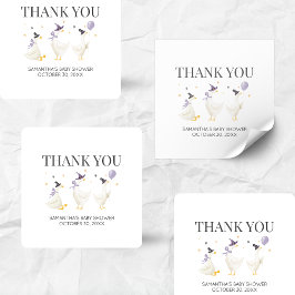 Silly Goose Baby Shower Vierkante Sticker