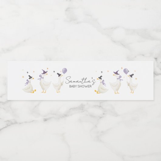 Silly Goose Baby Shower Waterfles Etiket (Enkel label)