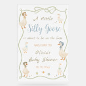 Silly Goose Baby Shower Welcome Acryl Bord (Voorkant)