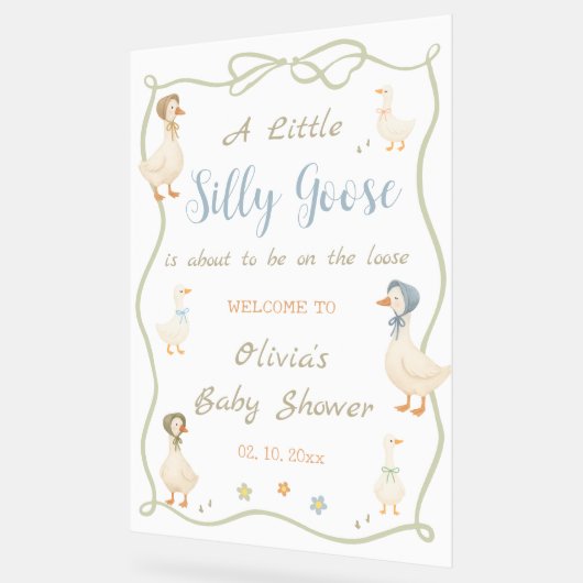 Silly Goose Baby Shower Welcome Acryl Bord (Hoek)