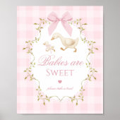 Silly Goose Baby's zijn lief Roze Gingham Poster (Voorkant)