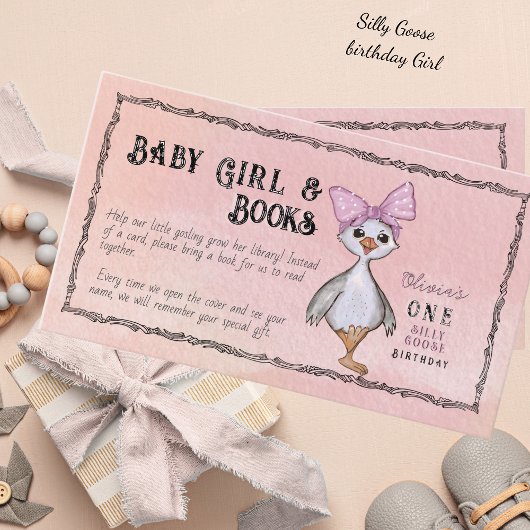 Silly Goose Birthday Book Request Enclosure Card Informatiekaartje