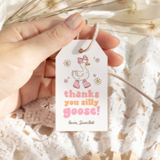 Silly Goose Birthday Favor Tags Cadeaulabel