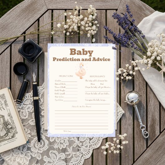 Silly Goose Blue Baby Predictions & Advice Card Kaart