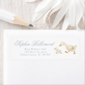 Silly Goose Blue Baby Shower Return Address Etiket (Insitu)