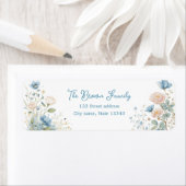 Silly Goose Blue Botanical Return Address Label (Insitu)