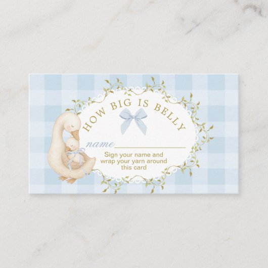Silly Goose Blue Bow Gingham How big is belly Informatiekaartje (Voorkant)