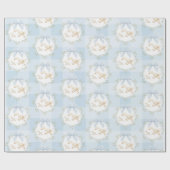 Silly Goose Blue Bow Whimsical Preppy Gingham Cadeaupapier (Vlak)