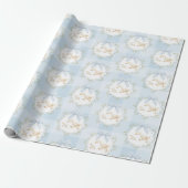 Silly Goose Blue Bow Whimsical Preppy Gingham Cadeaupapier (Uitgerold)