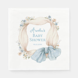 Silly Goose Blue Floral Baby Shower Napkins Servet