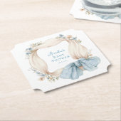 Silly Goose Blue Floral Paper Coaster Kartonnen Onderzetters (Gekanteld)