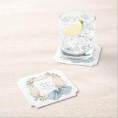 Silly Goose Blue Floral Paper Coaster Kartonnen Onderzetters (Insitu)