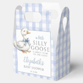 Silly Goose Blue Gingham Baby Shower Bedankdoosjes (Geopend)