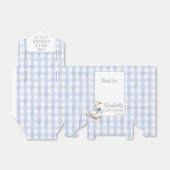 Silly Goose Blue Gingham Baby Shower Bedankdoosjes (Uitgevouwen)