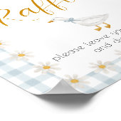 Silly Goose Blue Gingham Baby Shower Diaper Raffle Poster (Hoek)