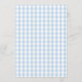 Silly Goose Blue Gingham Baby Shower Kaart (Achterkant)