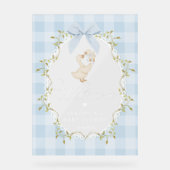 Silly Goose Blue Gingham Baby Shower Welcome Acryl Bord (Voorkant)