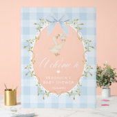 Silly Goose Blue Gingham Baby Shower Welcome Acryl Bord (Huwelijk)