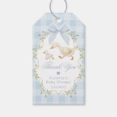 Silly Goose Blue Gingham Thank you Cadeaulabel (Voorkant)