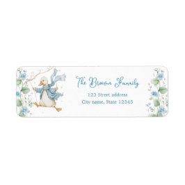 Silly Goose Blue Return Address Label
