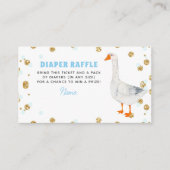 Silly Goose Blue Watercolor Baby Shower Diaper Informatiekaartje (Voorkant)