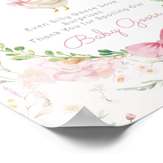 Silly Goose Blush pink Gifts table Whimsical Poster (Hoek)