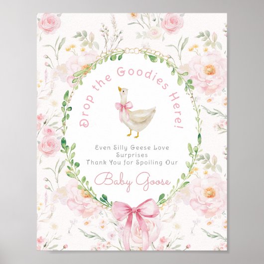 Silly Goose Blush pink Gifts table Whimsical Poster (Voorkant)