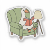 Silly Goose Book Club Cozy Goose Reading Bookish  Sticker (Voorkant)