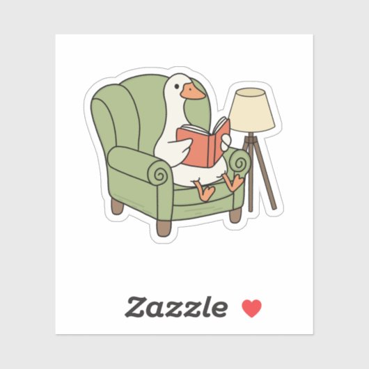 Silly Goose Book Club Cozy Goose Reading Bookish  Sticker (Vel)