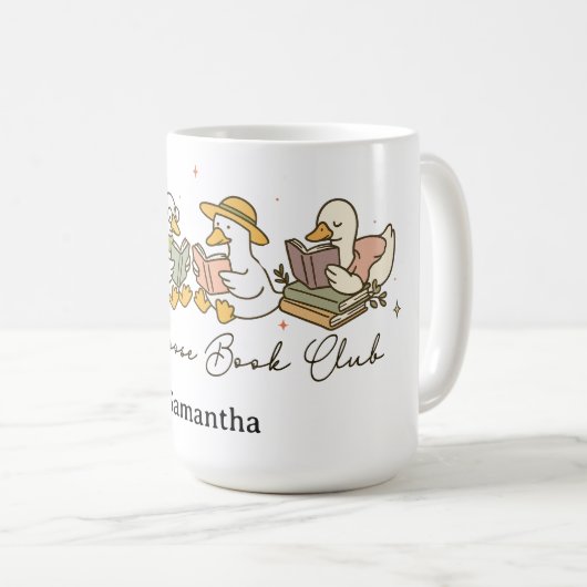 Silly Goose Book Club Reading Personalized Koffiemok (Voorkant rechts)