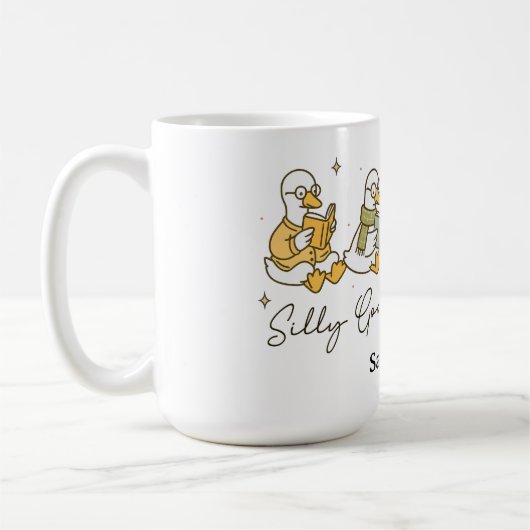 Silly Goose Book Club Reading Personalized Koffiemok (Links)
