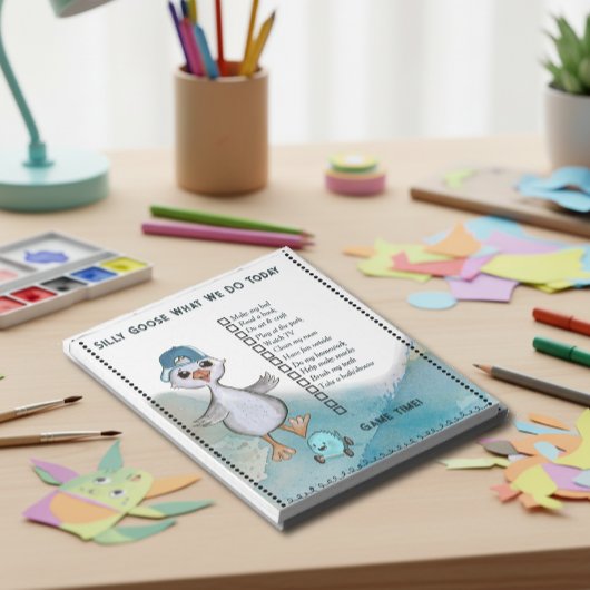 Silly Goose Boy Custom Daily Routine Checklist Notitieblok