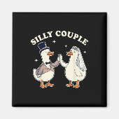 Silly Goose Bride &amp; Groom Wedding Bachelorette Magneet (Voorkant)