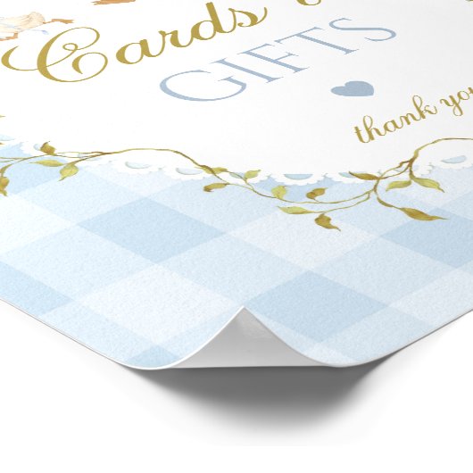 Silly Goose Cards and gifts Blue Bow Gingham Poster (Hoek)