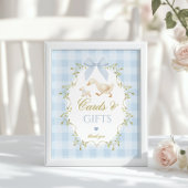 Silly Goose Cards and gifts Blue Bow Gingham Poster