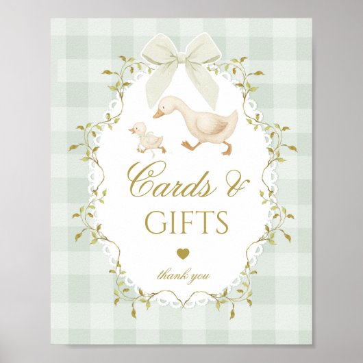 Silly Goose Cards and gifts Sage Gingham Poster (Voorkant)