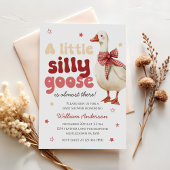 Silly Goose Christmas Bow Baby Shower Kaart