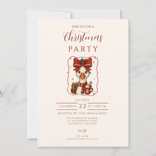 Silly Goose Christmas Kaart (Voorkant)