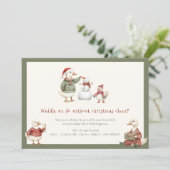 Silly Goose Christmas Snowman Watercolor  Feestdagenkaart (Staand voorkant)
