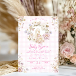 Silly Goose Coquette Pink Bow Girl Baby Shower Kaart