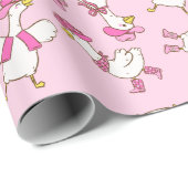 Silly Goose Cowboy Cowgirl Pink Gift Cadeaupapier (Rol Hoek)