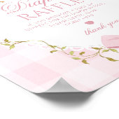 Silly Goose Diaper raffle Pink Gingham Bow Poster (Hoek)