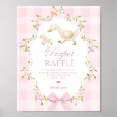 Silly Goose Diaper raffle Pink Gingham Bow Poster (Voorkant)