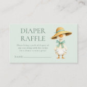 Silly Goose Diaper Raffle Sage Baby Shower Informatiekaartje (Voorkant)