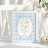 Silly Goose Diaper Raffle Sage Green Whimsical Poster