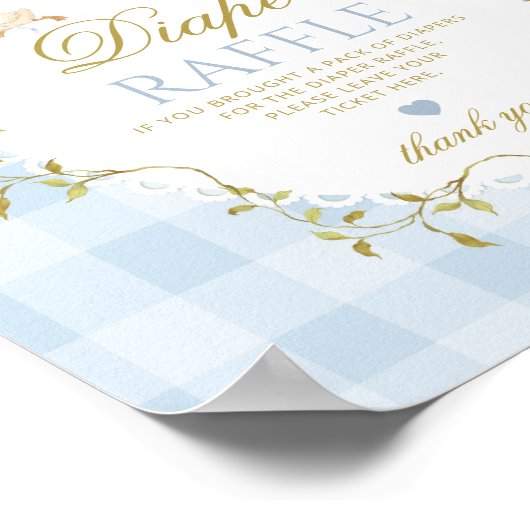 Silly Goose Diaper Raffle Sage Green Whimsical Poster (Hoek)