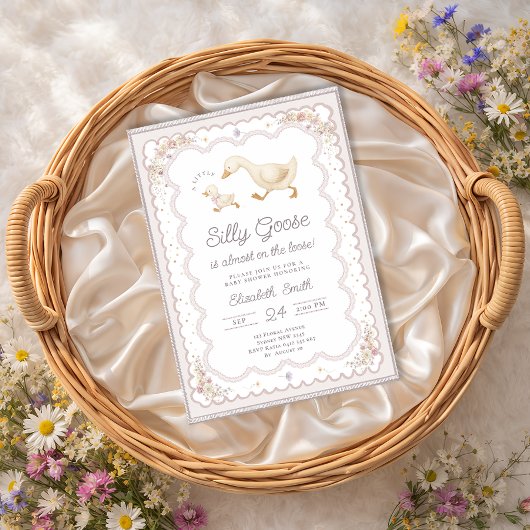 Silly Goose Duck Gender Neutral Baby Shower Kaart